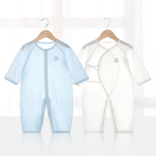 Baby one-piece clothes newborn baby clothes pure cotton romper suit bag fart suit long-sleeved monk suit summer thin section