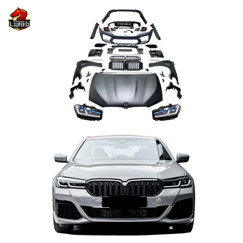 Suitable for BMW Body Kit Front Bumper Headlights Taillights Hood Rear Bumper for BMW 5 Series F10 to G30 M5 MT (Big Surrounded) - default