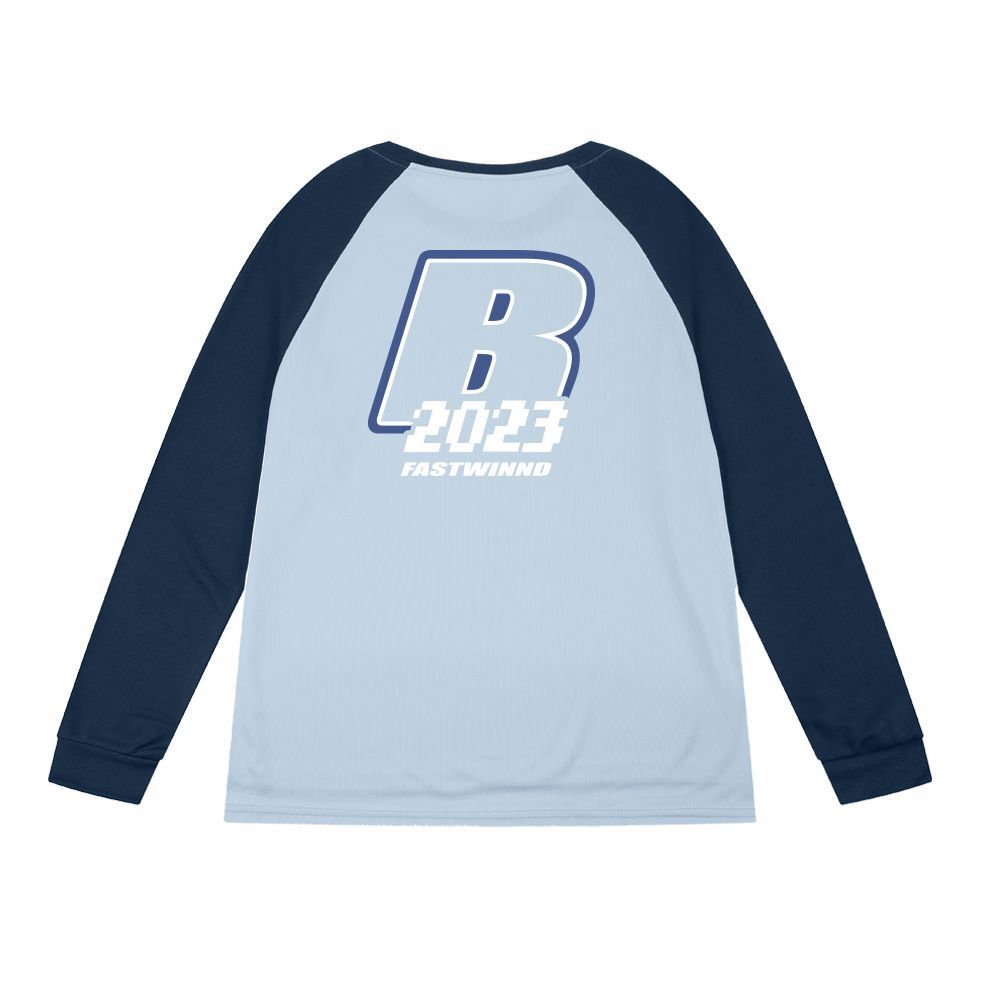 B 표준 2023 라이트 블루 스티칭 다크 블루 긴 소매