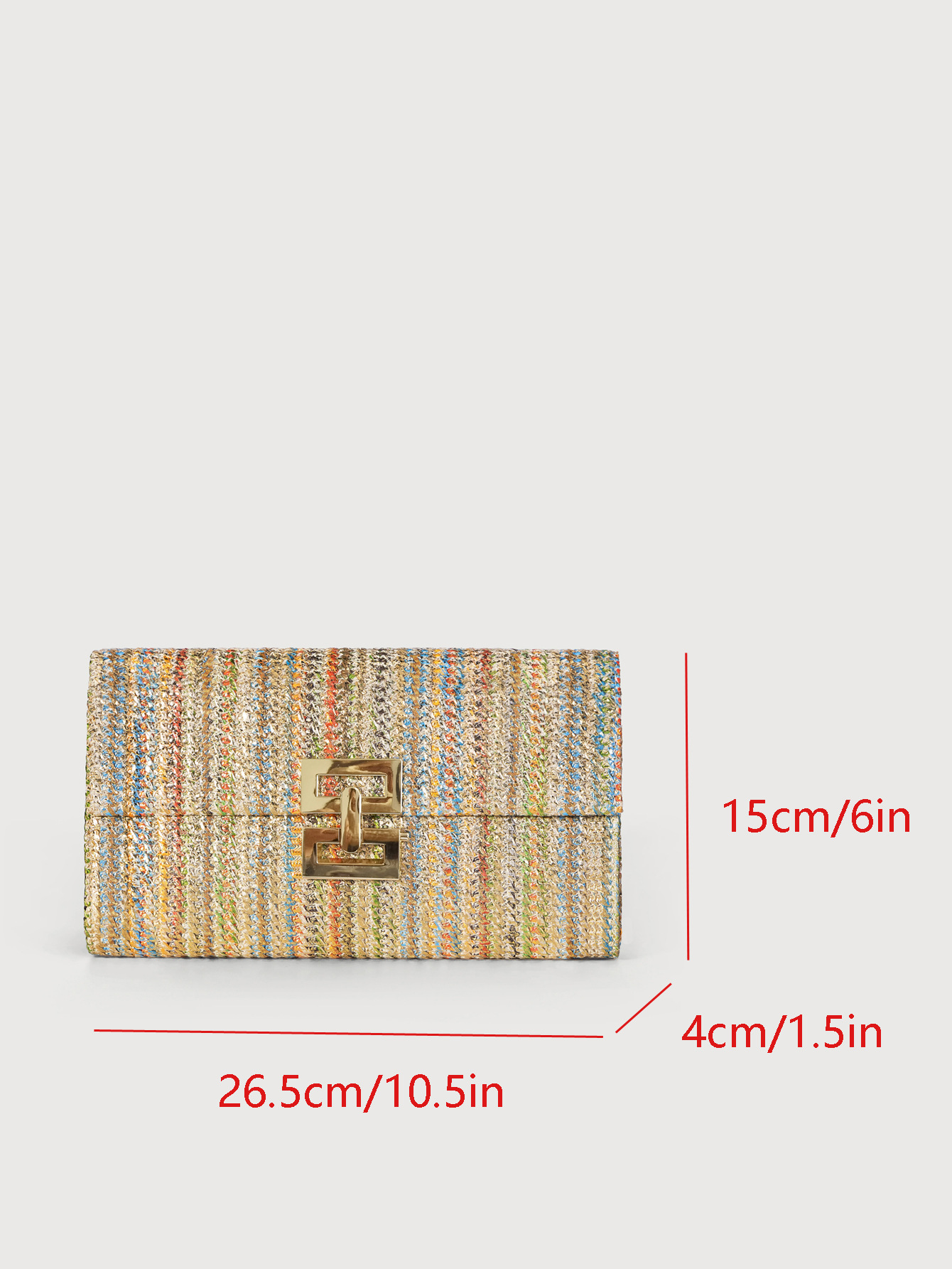 Small Size Women's Small Straw Geometric Elegant Streetwear Straw Square Lock Clasp Straw Bag