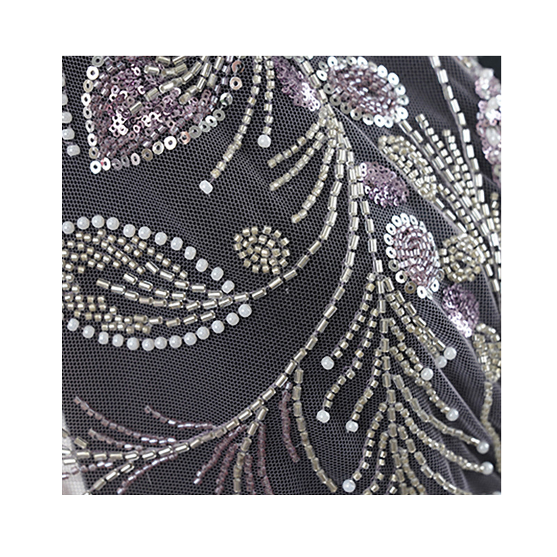 Fuente transfronteriza Lolita sequinilla tela de malla ropa infantil encaje perlas bordadas tela laminada bordada perlas al por mayor image 6