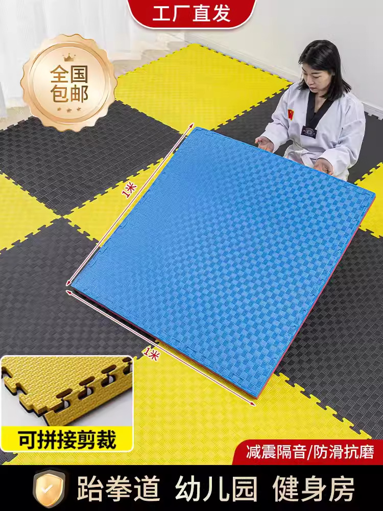 Taekwondo Gym Floor Mat Shock-Absorbing Sports Large-Area Splicing Hip-Hop Martial Arts Gym Professional Soundproof Dance Mat