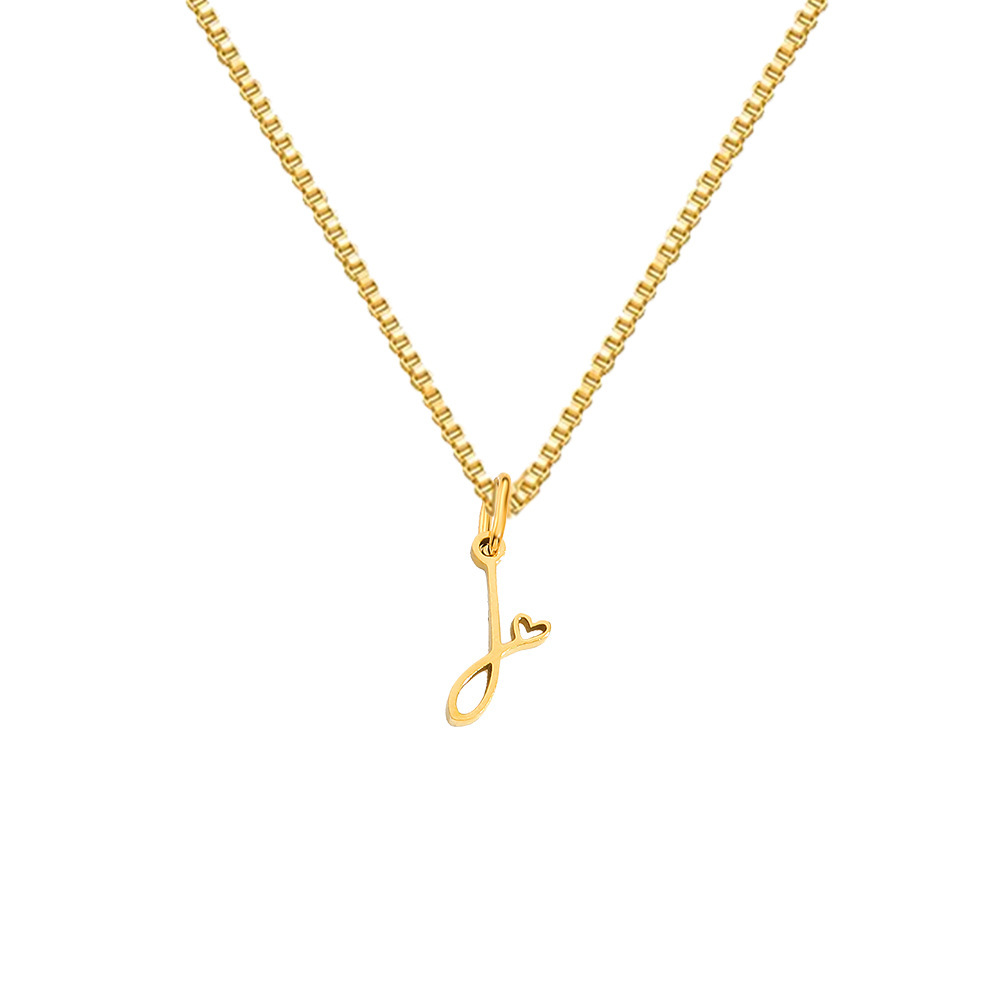 Collier en acier titane style INS 26 avec pendentif cœur et lettre, design intemporel, pour femme. Bijou inaltérable._voghion.com