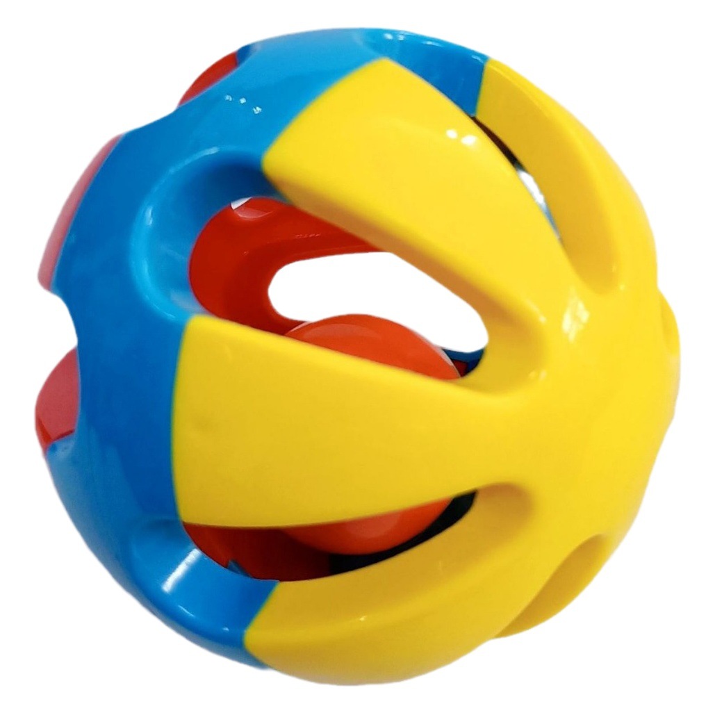 Cross-Border Internet Celebrity Style 8cm Three-Color Ball Bell Infant Hand Bell Intelligence Ball Parrot Toy Ball