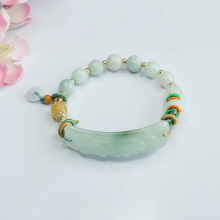 眷钰 天然翡翠手串貔貅手牌平安扣手链玉石工厂批发代发FC3062502