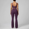 Bra, dark purple trousers