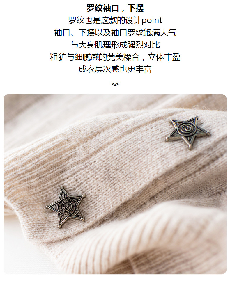 羊毛软糯2023秋冬新款女式v领宽松时尚短款外搭针织毛衣开衫外套详情14