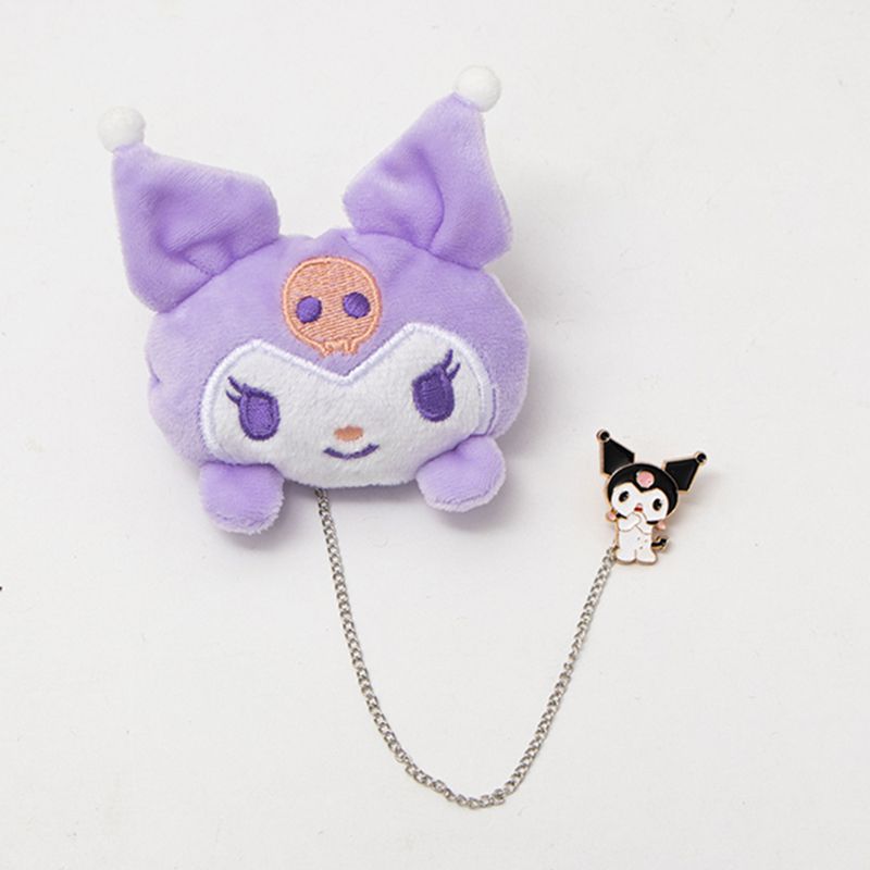 Cadena de dibujos animados broches de pelusa lindas muñecas pines creativos accesorios de pareja al por mayor joyas colgantes nicho