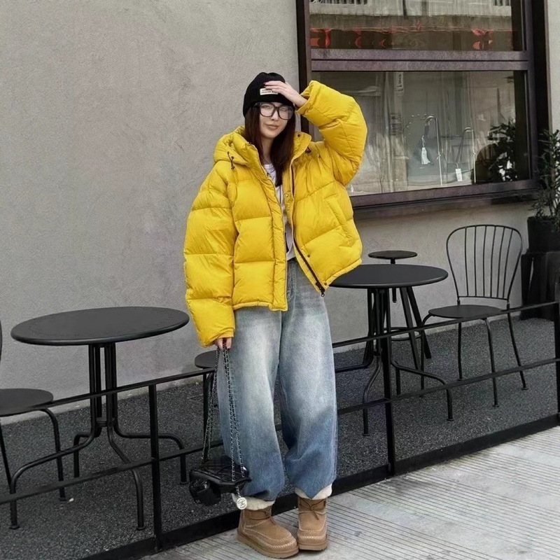 欧货短款羽绒服女90白鸭绒宽松加厚保暖抗寒时尚面包外套潮2025新|undefined