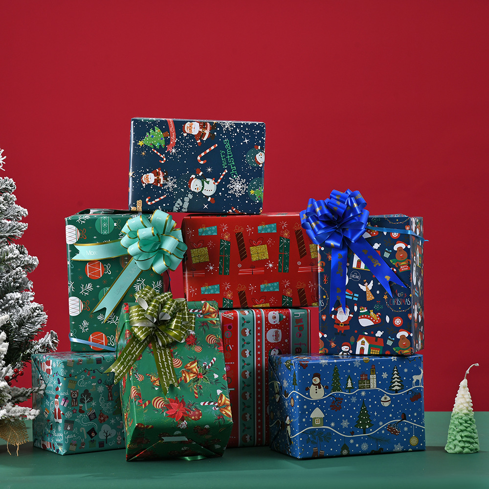 Nuevo papel de embalaje de Navidad al por mayor venta caliente transfronteriza papel de embalaje de regalo de Navidad diseño creativo papel de embalaje de regalo