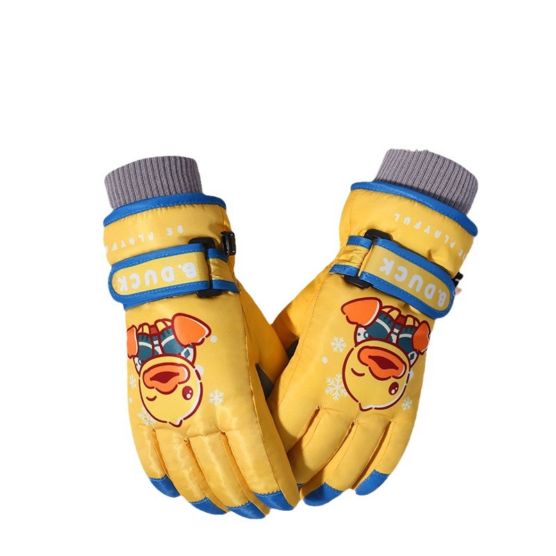 B.duck Little Yellow Duck Children's Ski Winter Boys Waterproof Non-slip Thickened Cold-proof Warm Gloves Girls_voghion.com