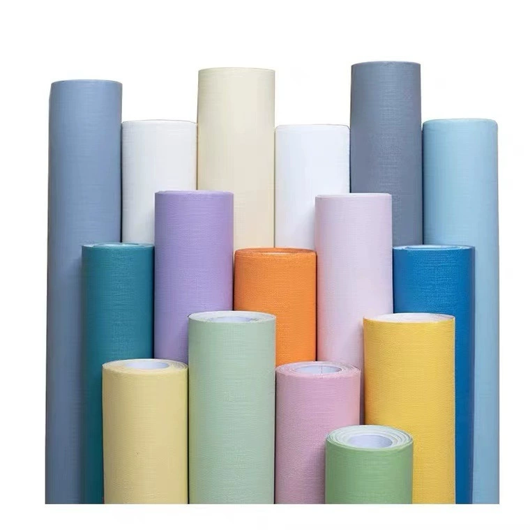 Self-Adhesive Macaron Wallpaper, PVC, Waterproof & Moisture-Proof, 60 cm Width, Multiple Colors