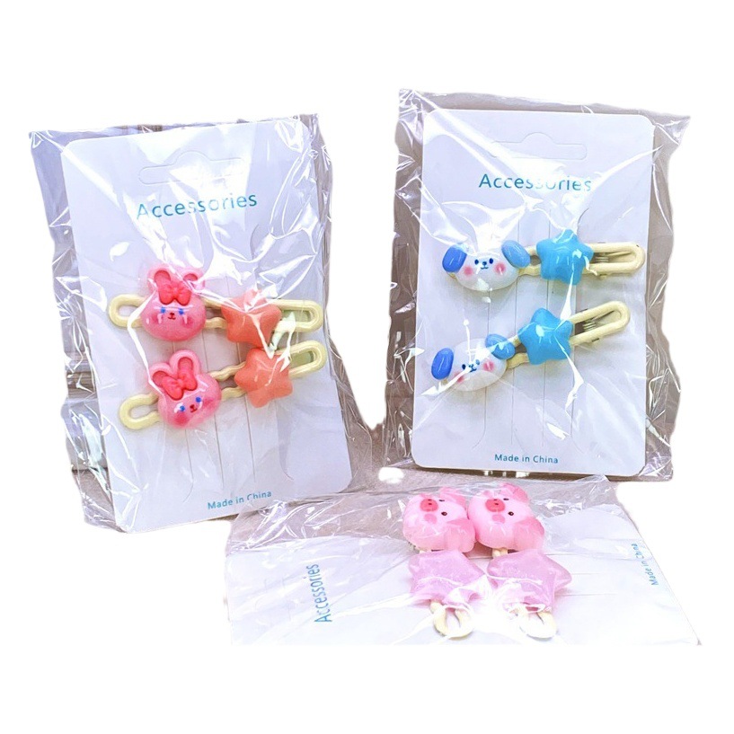 Horquilla color transparente accesorios para el cabello bolsa Linda horquilla celebridad de Internet señaló clip color caramelo pico clip lateral fruta Corea del Sur