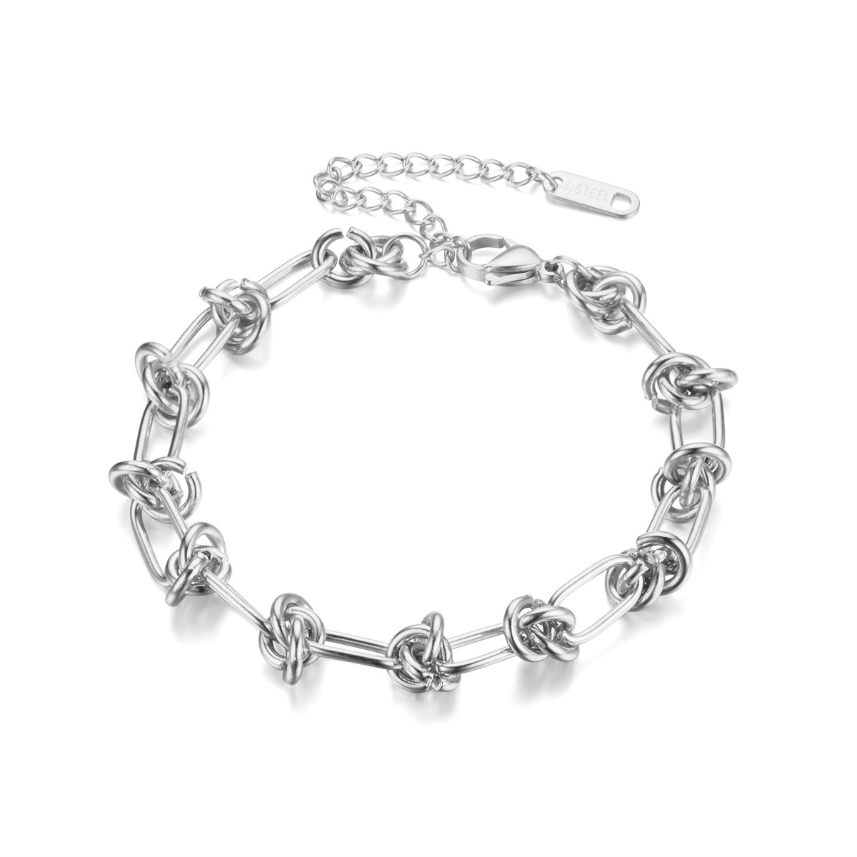 1 Piece Quantity Business Occasion Stainless Steel Material PVD Coated Real Gold Plated Knot Stainless Steel Simple Style Waterproof Non Tarnish Bracelets