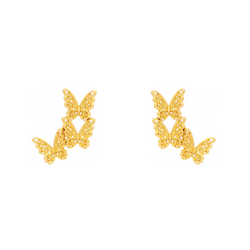 Xuping aleación de cobre chapado 24k color simple ligero lujoso aretes de mariposa de alto nivel colgante joyería de moda temperamento