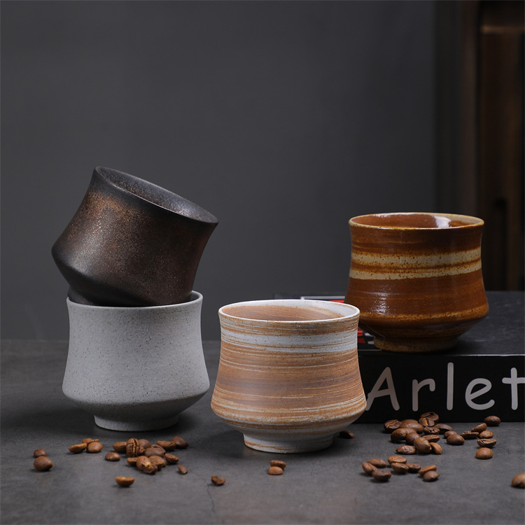 Vintage Minimalist Ceramic Espresso Cup Set For Afternoon Tea_voghion.com