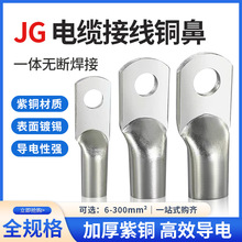 JG接线端子铜接头铜鼻子紫铜加厚船用镀锡线耳JG10/25/50/70/95-8