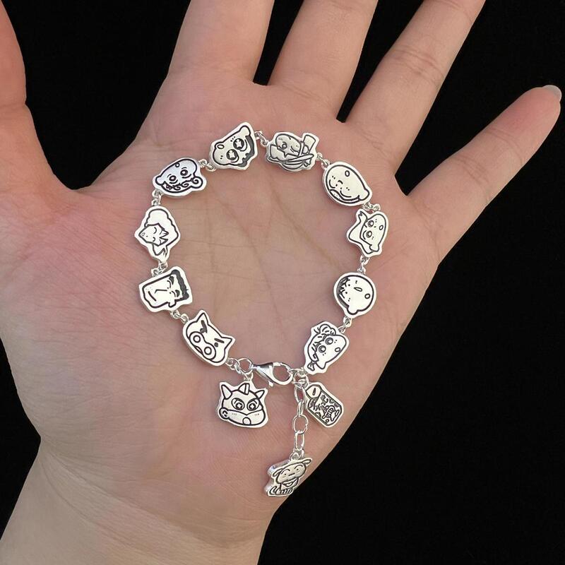 Two-Dimensional Cute Cartoon Crayon Shin-Chan Family Portrait Bracelet Female Ins Niche Design Cool Style Fashion Bracelet