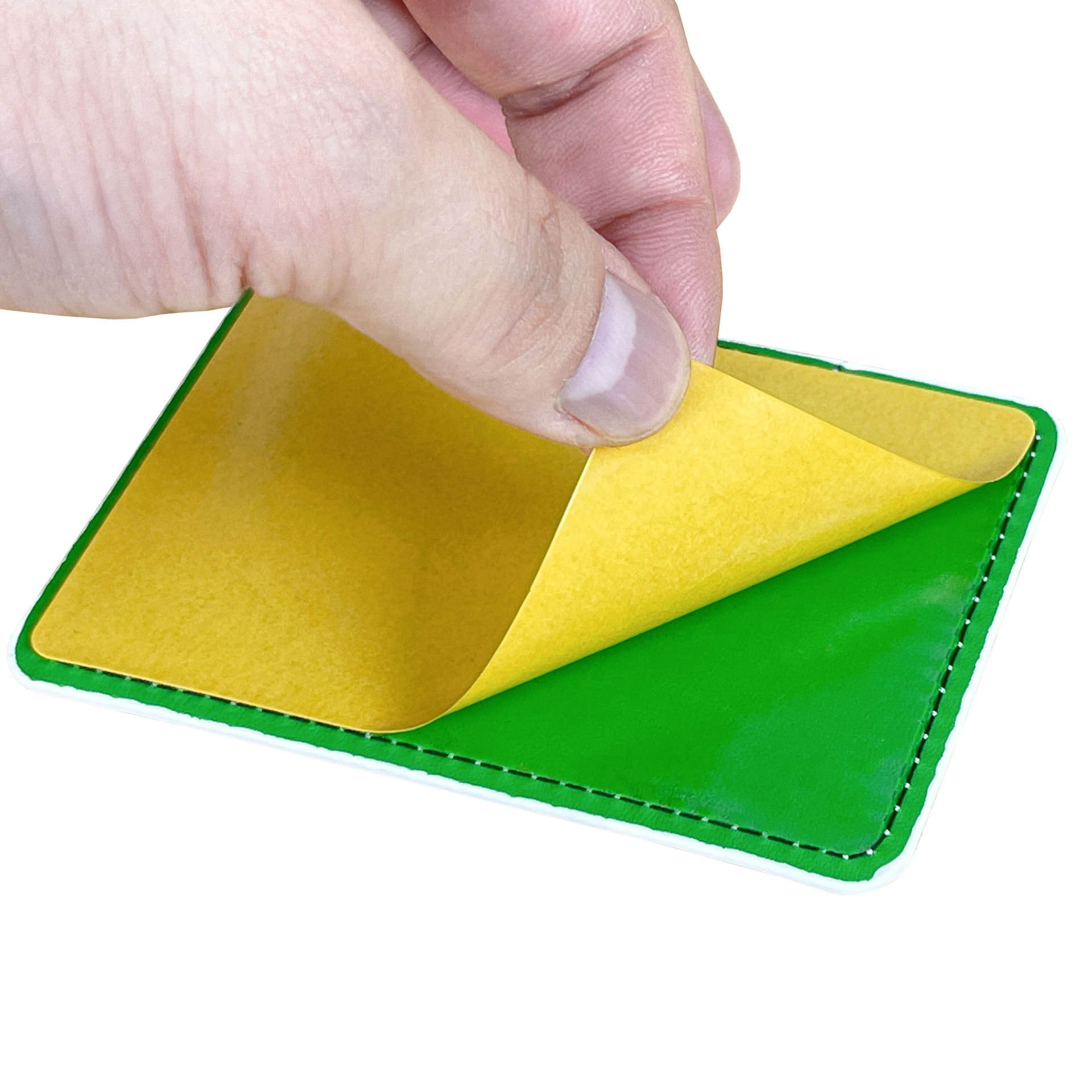 Suministro directo de fábrica, funda para tarjeta trasera de teléfono móvil, cuero PU, LOGOTIPO imprimible, adecuado para impresión UV, serigrafía, impresión en relieve