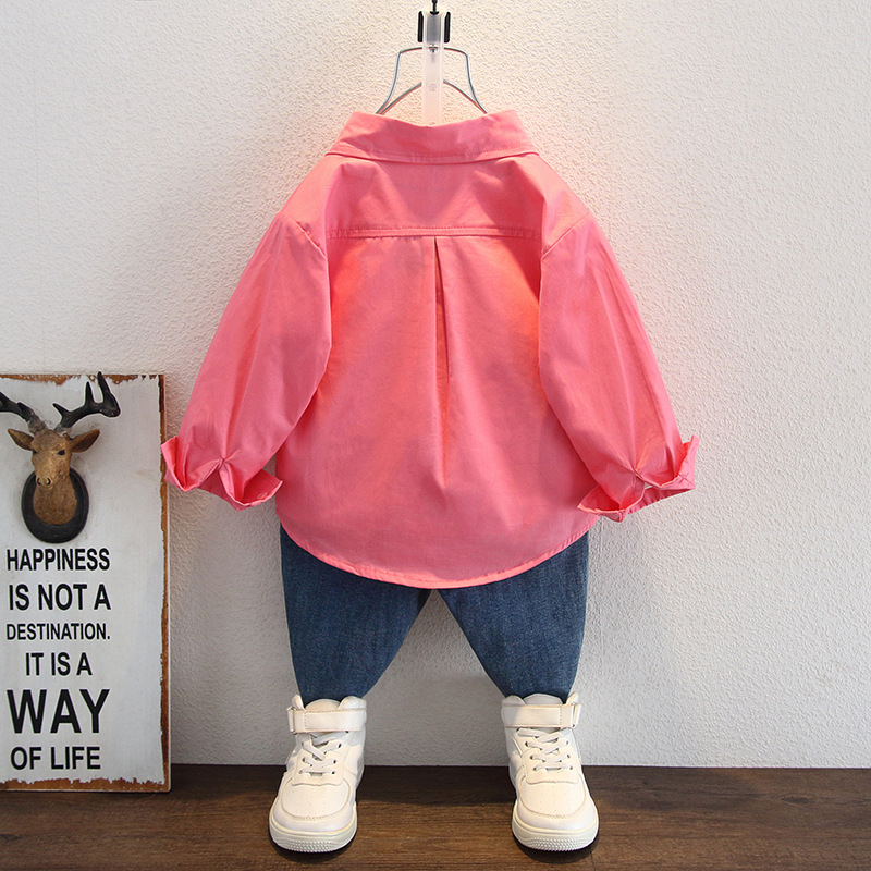 5783 Camisa de otoño para niños 2025 Nuevos niños de moda y guapos Chaquetas de manga larga para niños Tops para bebés