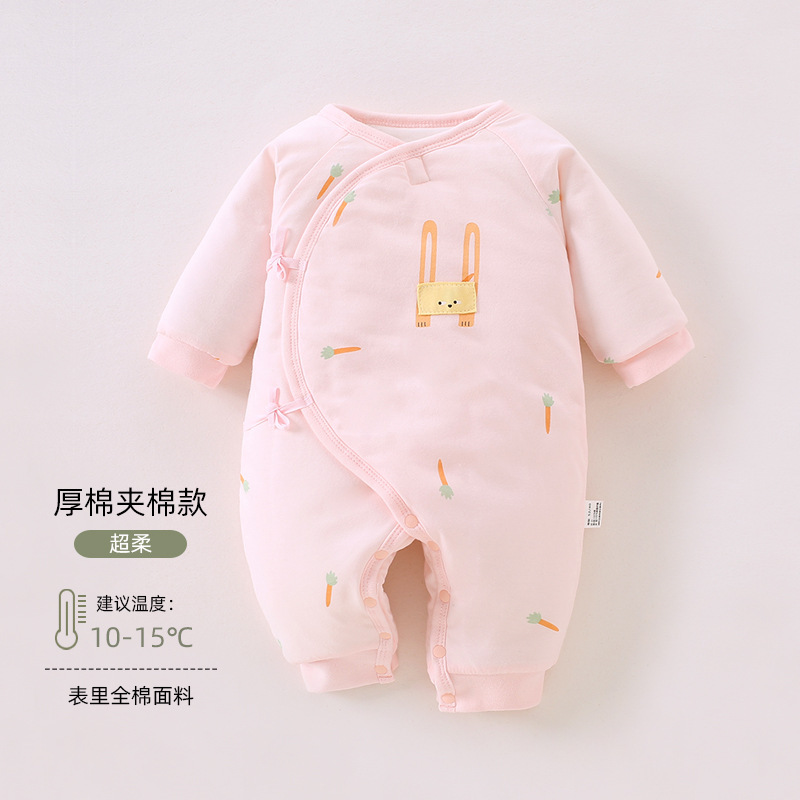 赤ちゃんの蝶々衣120gの厚い綿の新生児は赤ちゃんの綿の連体の服のa類の新生児の連体の服に登ります。|undefined