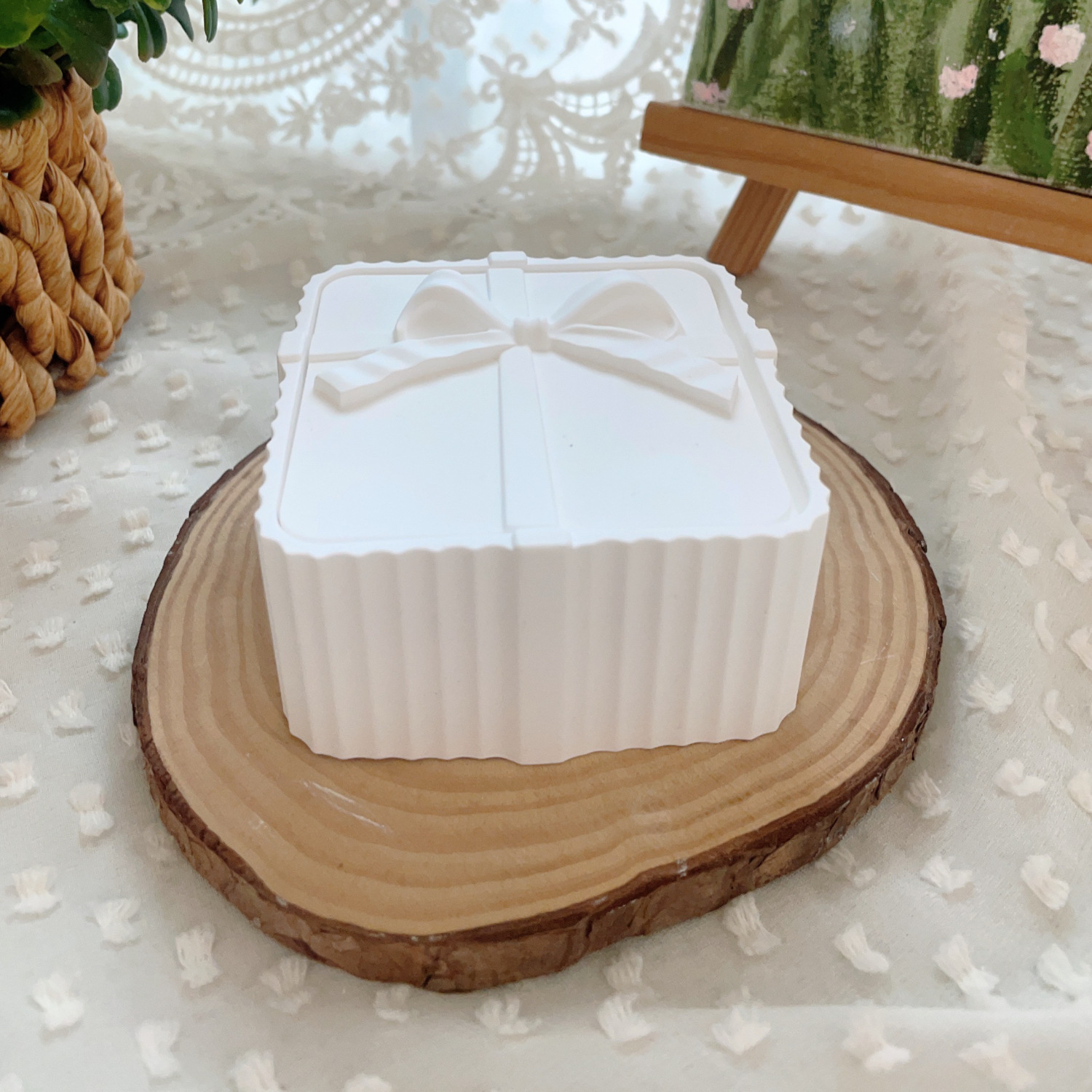 사각 활 저장 흰색 공백 4*8cm