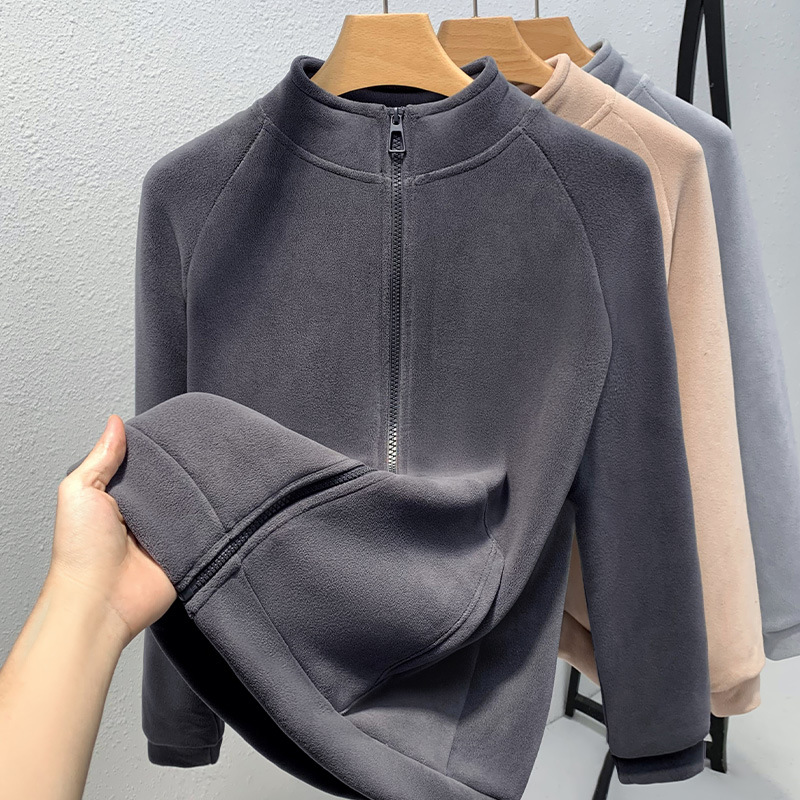 Abrigo polar para mujer Otoño e Invierno 2023 nuevo forro polar grueso cálido superior suelto casual collar cardigan suéter