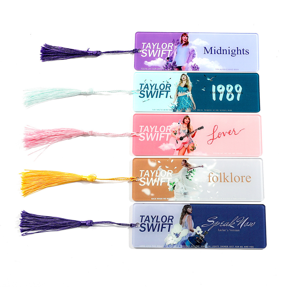 Taylor Swift Fan Merch Bookmark Acrylic Tassel Star Memorabilia