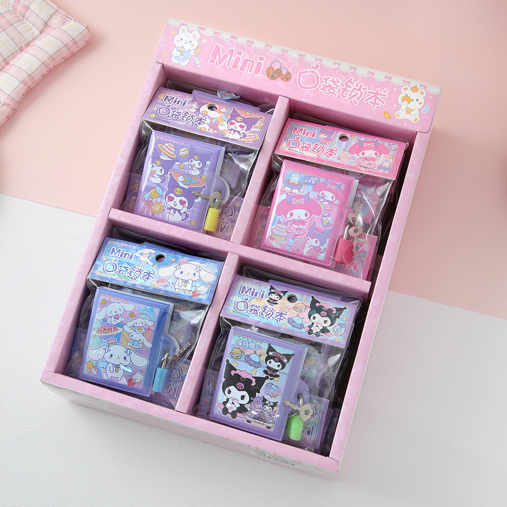 Liliou Mini Pocket Lock Cuaderno PU Cuaderno Cuaderno Cuaderno Cuaderno Portátil para estudiantes Papelería