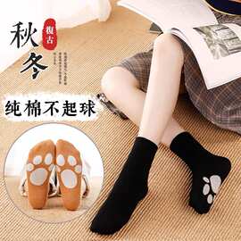 2024网红袜子女秋冬中筒袜纯棉吸汗运动卡通可爱女童学生诸暨袜子