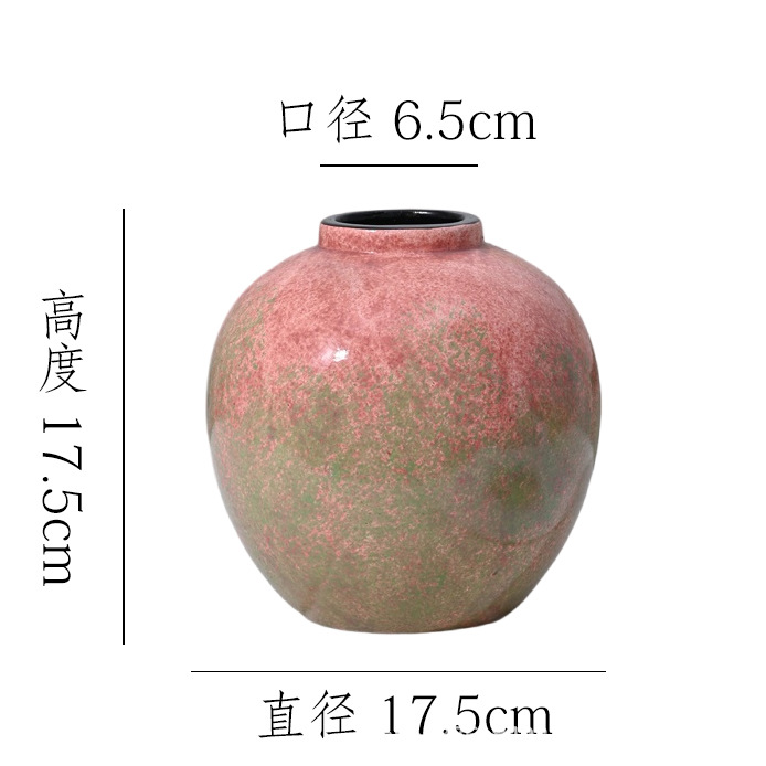 Nuevas vasijas de barro chinas retro Wabi-Jifeng Decoraciones de alto valor Entrada Armario de TV Arreglo floral Flor de cerámica hidropónica