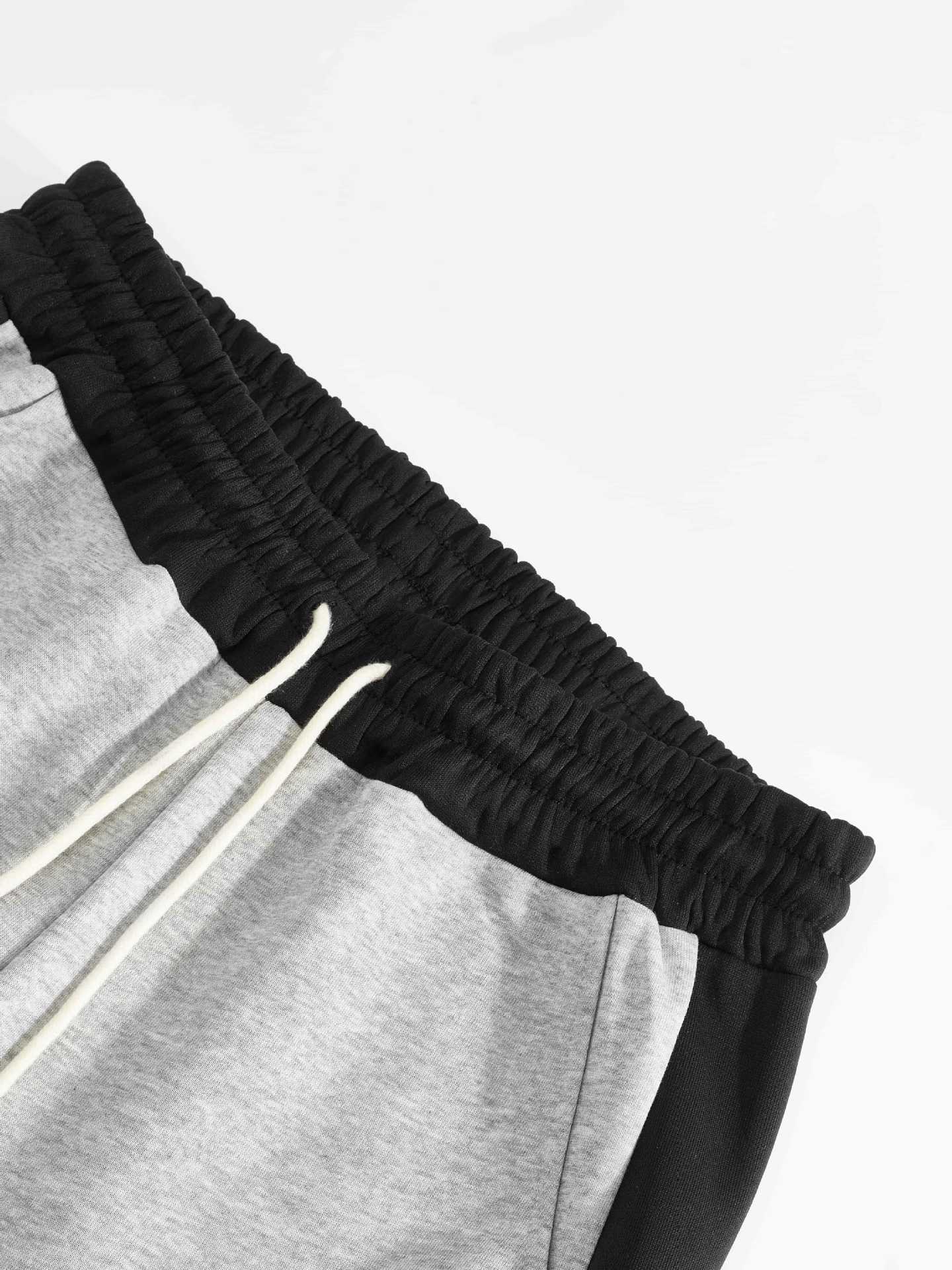 Modische Herren Freizeithose Mit Webband Und Farbblock Design_voghion.com