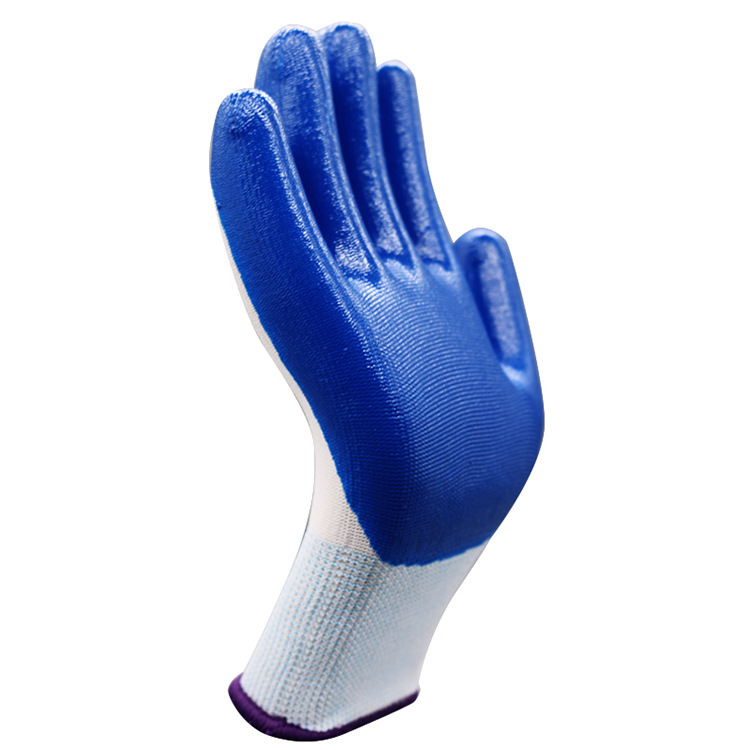 [Personalizado] n518 fabricante de guantes engrosados de nylon, resistentes al desgaste, antideslizantes, nitrilo, trabajo en el sitio de construcción, protección laboral en el mar