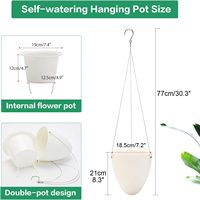 跨境批发懒人垂吊花盆简约自动吸水欧式家用悬挂花盆塑料储水挂盆