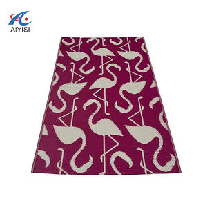 Burgundy Flamingo Pattern Outdoor Floor Mat for Camping Style Terrace Courtyard Rv Foldable Easy-To-Clean Picnic Mat