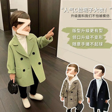男童风衣外套2025新款中小儿童春秋款呢大衣男宝宝韩版休闲帅气潮