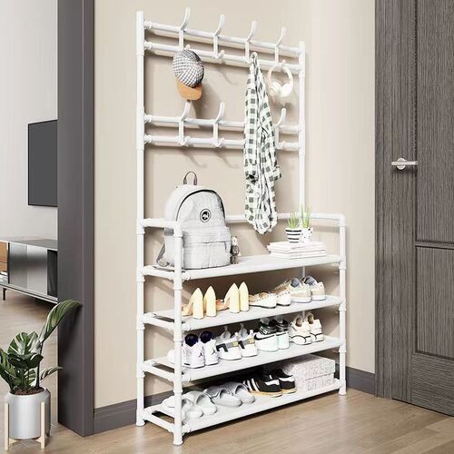 Drop-down clothing rack wholesale simple hanger coat rack dormitory home anti-dust storage shoe hat rack multi-layer shelf