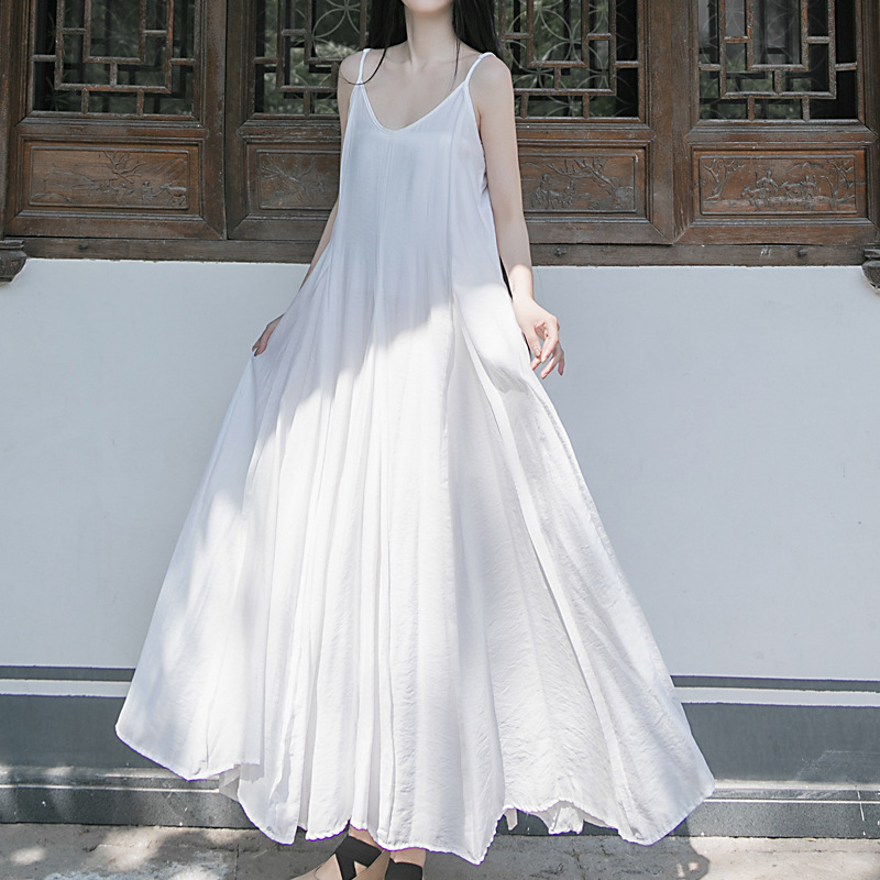 Empty Valley Super Long Ankle Super Large Swing Rough Edge Stitching Heavy Industry dress 5 Colors