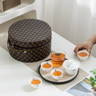 Jade Porcelain Quick Travel Portable Tea Set Company Business Gift Event Souvenir Printed Logo