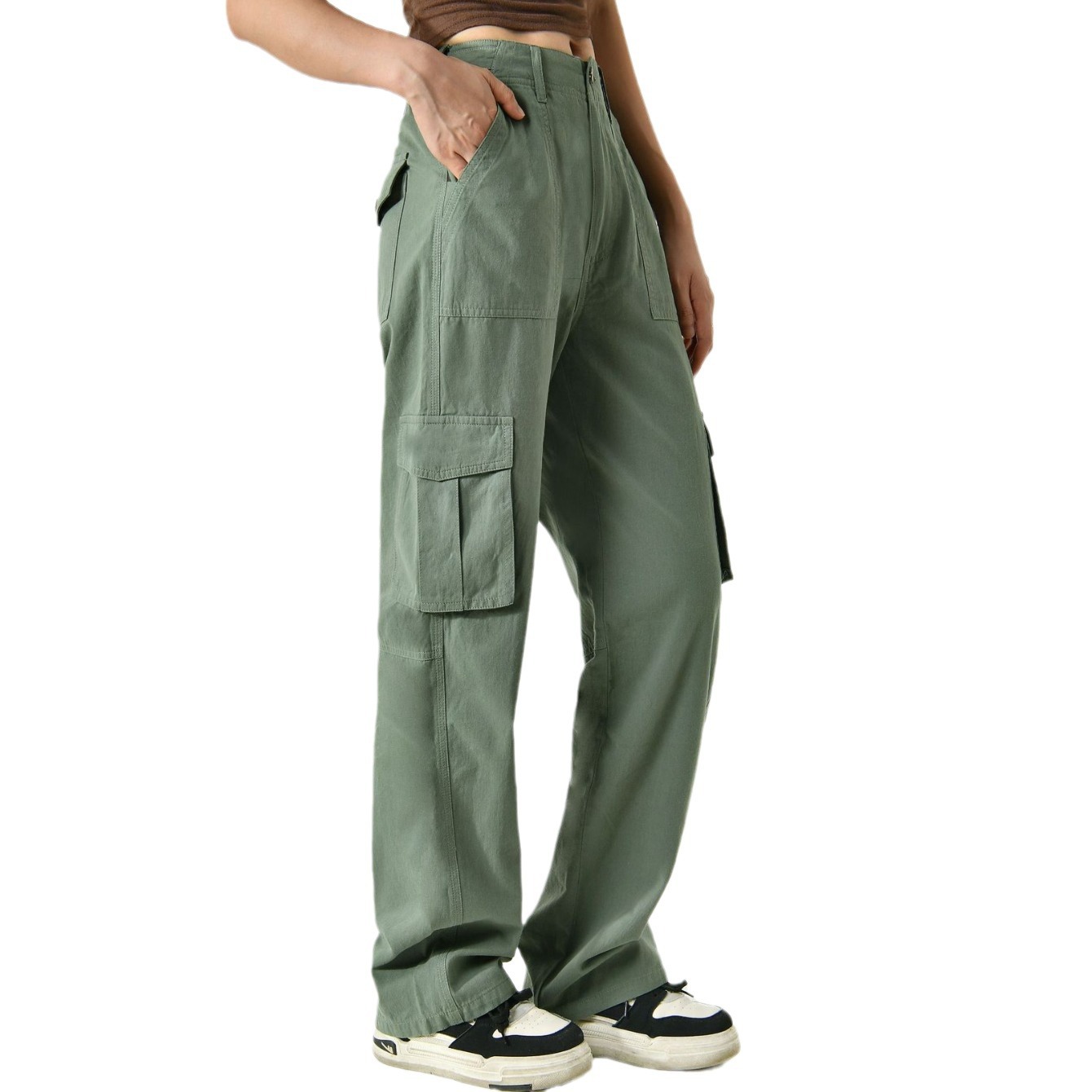 Pantalones cargo versátiles y holgados de Amazon para mujer, pantalones de mujer modernos y ajustados con múltiples bolsillos