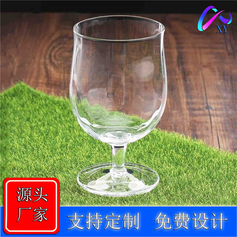 270ml 크리스탈 유리 수직 립 주스 컵 스트라이프 짧은 발 빨간색과 흰색 와인 유리 플립 스몰 사이즈 튤립 컵