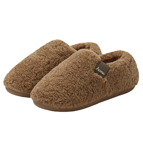 Plush cotton shoes, women's home, indoor anti-slip and warmth, couples's autumn and winter household thick velvet bags and cotton slippers, men's wholesale