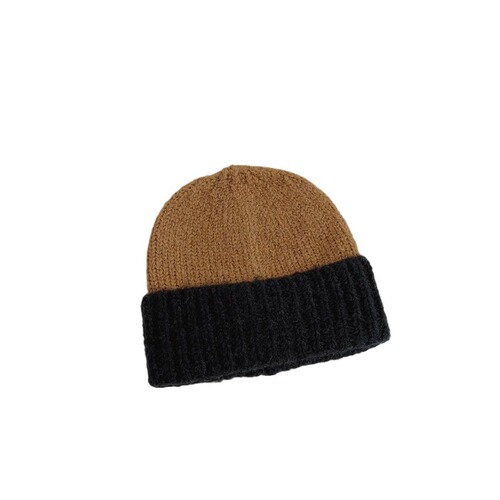 Korean children's knitted hat, personalized color-blocked brimless beanie for autumn and winter, unisex for kids and babies, travel warm knitted hat