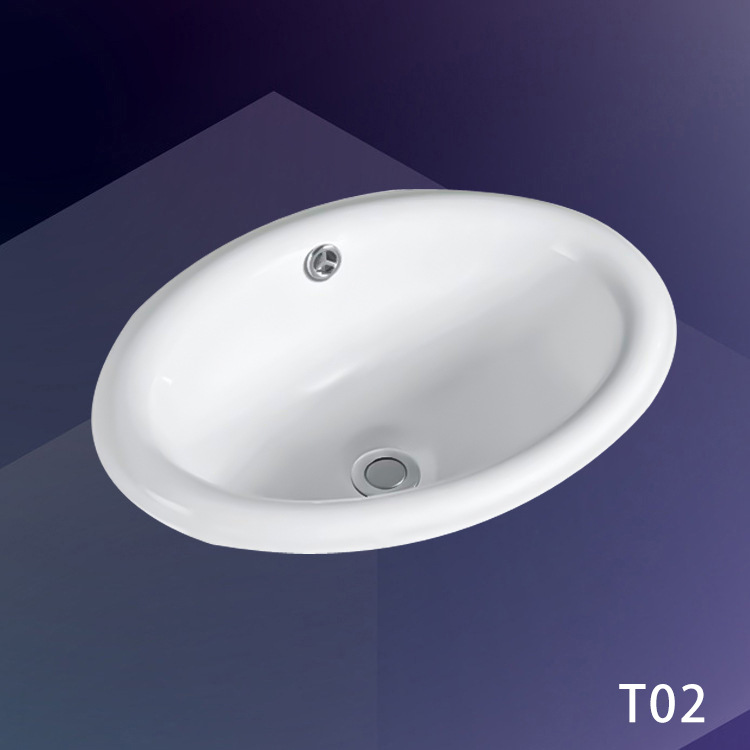 Cerámica lavabo debajo de la mesa incrustado lavabo de cerámica de hotel de alojamiento en casa lavabo de lavado de mano lavabo doméstico lavabo único hogar