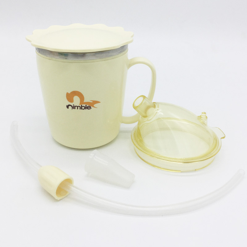 Cama-acostado ancianos agua potable anti-estrangulamiento cuidado Copa parálisis paciente a prueba de fugas líquido comida Taza con tapa paja materna Taza aislamiento