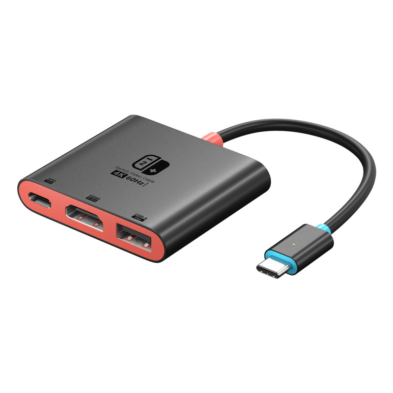 Type-C三合一扩展坞高清4K60Hz HUB转换器任天堂Switch底座拓展坞|undefined