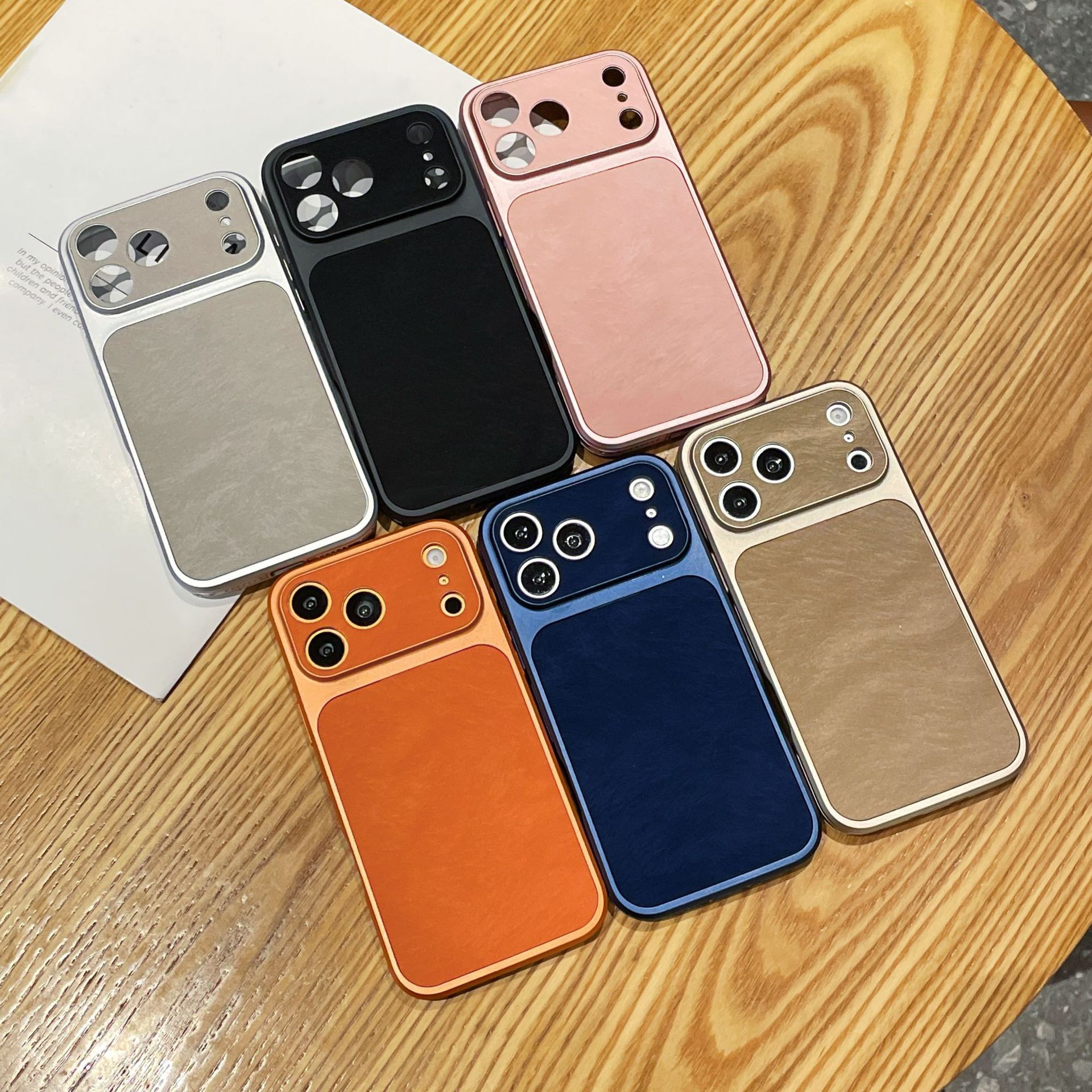 秒变17适用iPhone16promax羽纱皮纹苹果15手机壳14防摔13pm保护套