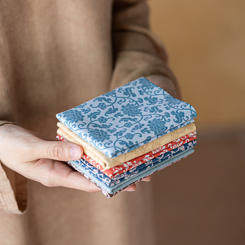 Chinese style double-sided velvet tea towel kung fu tea ceremony Zen tea towel cloth tea table rag absorbent tea cloth tea ceremony accessories