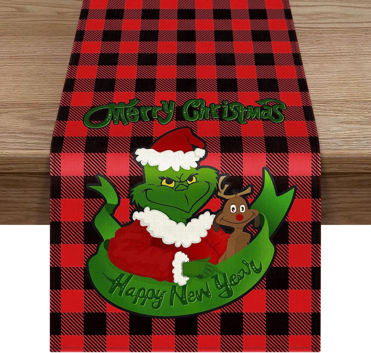 Camino de mesa navideño, decoración de mesa de comedor para el hogar, estilo europeo y americano, mantel nórdico, patrón a cuadros para mesa de té.