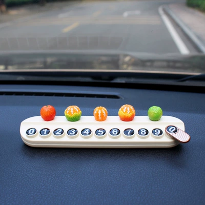 Nömrəli dayanma kartı, Milong car temporary parking - 5-small-oranges-white-parking-sign-free-aromatherapy-stick-traceless-glue